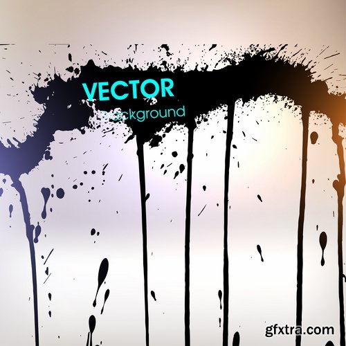 Collection of vector image smear smudge splatter stain spray 25 EPS