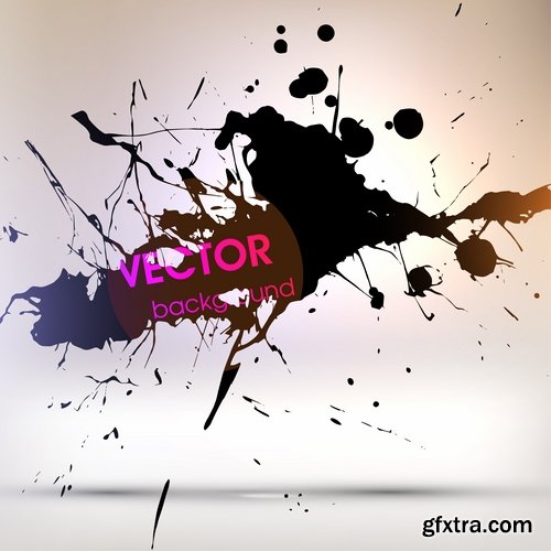 Collection of vector image smear smudge splatter stain spray 25 EPS