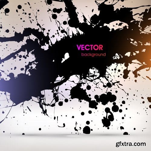 Collection of vector image smear smudge splatter stain spray 25 EPS