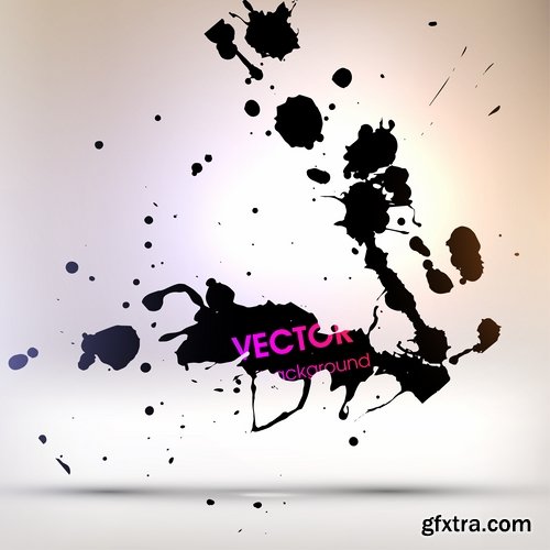 Collection of vector image smear smudge splatter stain spray 25 EPS