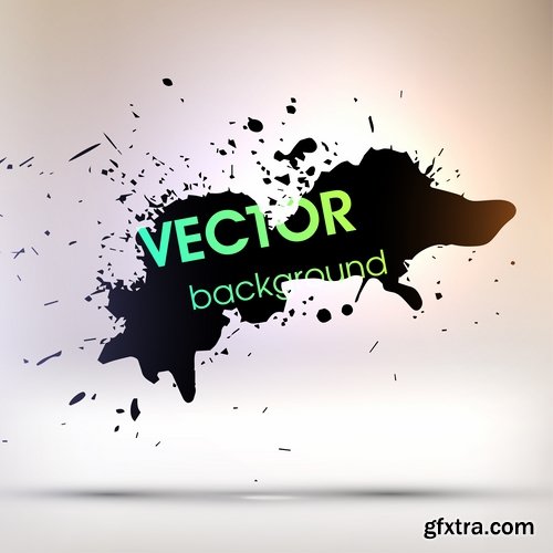 Collection of vector image smear smudge splatter stain spray 25 EPS