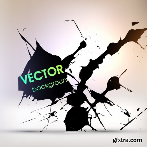 Collection of vector image smear smudge splatter stain spray 25 EPS