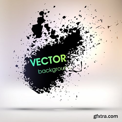 Collection of vector image smear smudge splatter stain spray 25 EPS