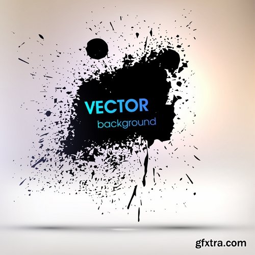 Collection of vector image smear smudge splatter stain spray 25 EPS