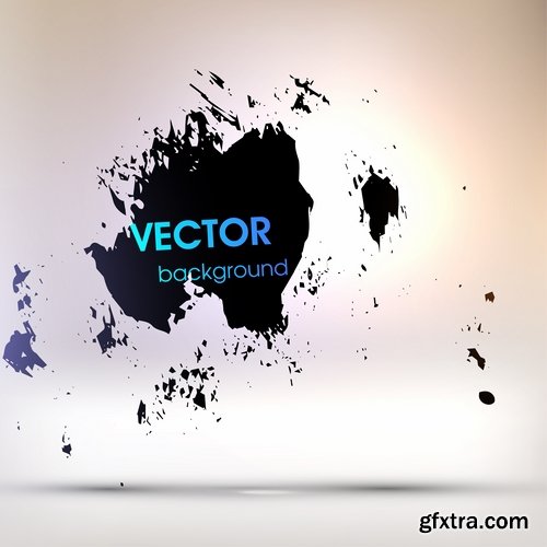 Collection of vector image smear smudge splatter stain spray 25 EPS