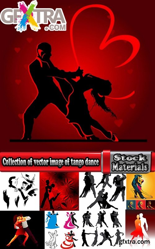 Collection of vector image of tango dance dancer showgirl 25 EPS