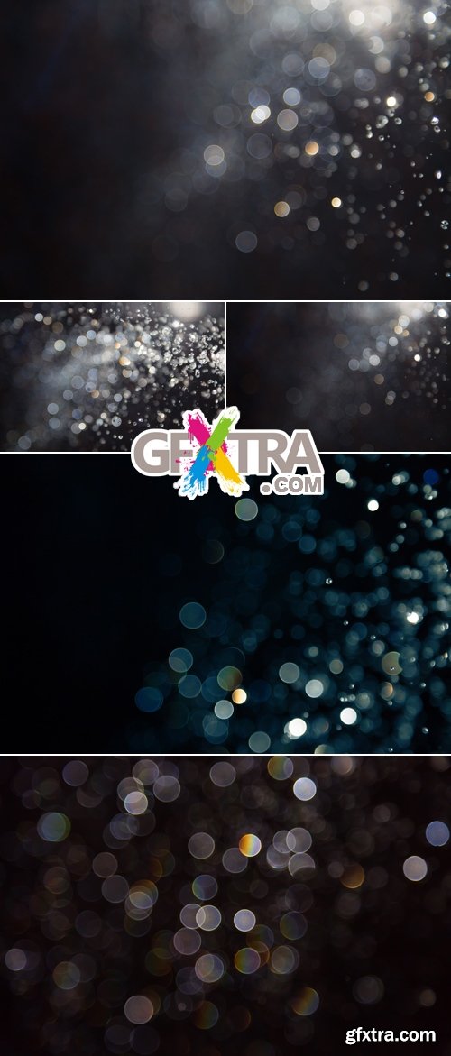 Stock Photo - Black Glittering Bokeh Backgrounds