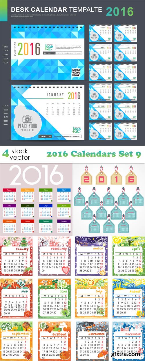 Vectors - 2016 Calendars Set 9