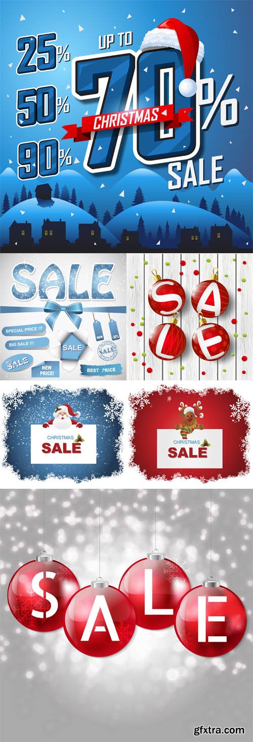 Vector Set Xmas Sale Concept