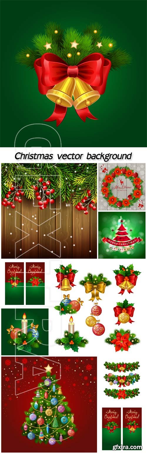 Christmas decorations, backgrounds vector