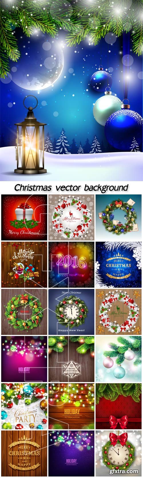 Christmas vector backgrounds with beautiful decorations