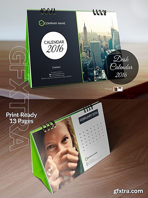 CM - Desk Calendar 2016 Template 470236