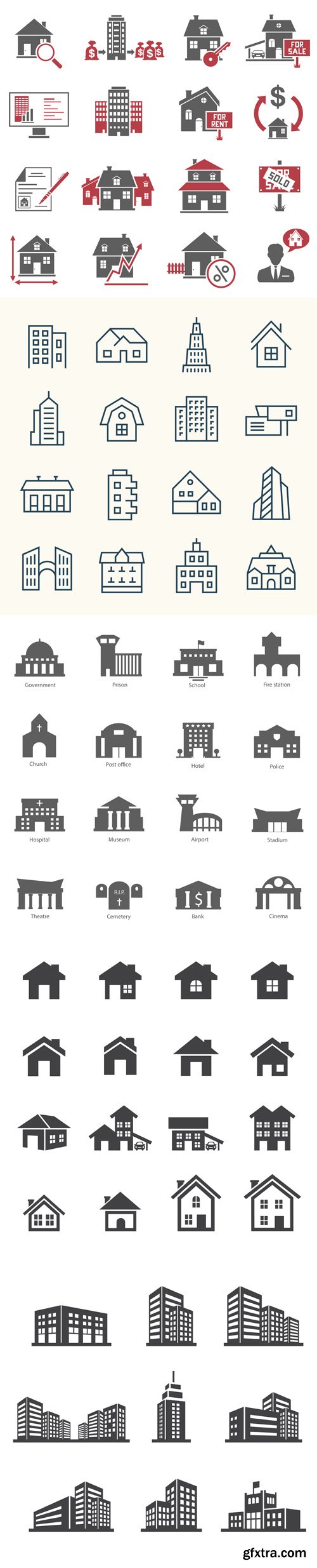 Real estate icon set - Vectors A000046