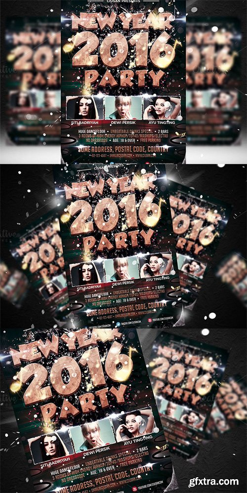 Creativemarket New Year Party Flyer Template 469978