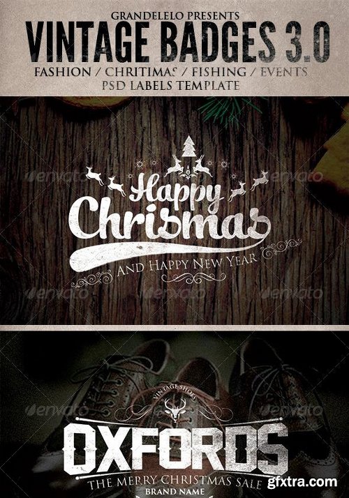 Graphicriver Christmas and Other Vintage Badges 6253978