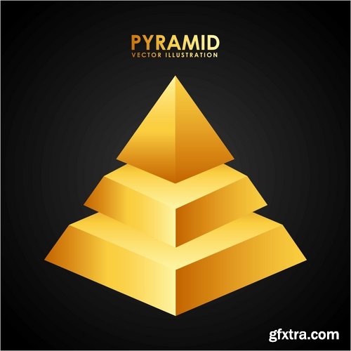 Collection of vector image infographics pyramid business logo 25 EPS
