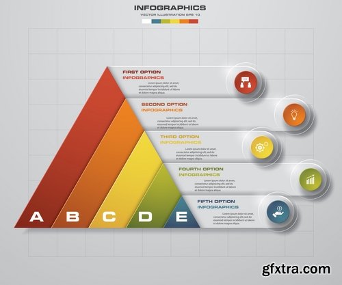 Collection of vector image infographics pyramid business logo 25 EPS