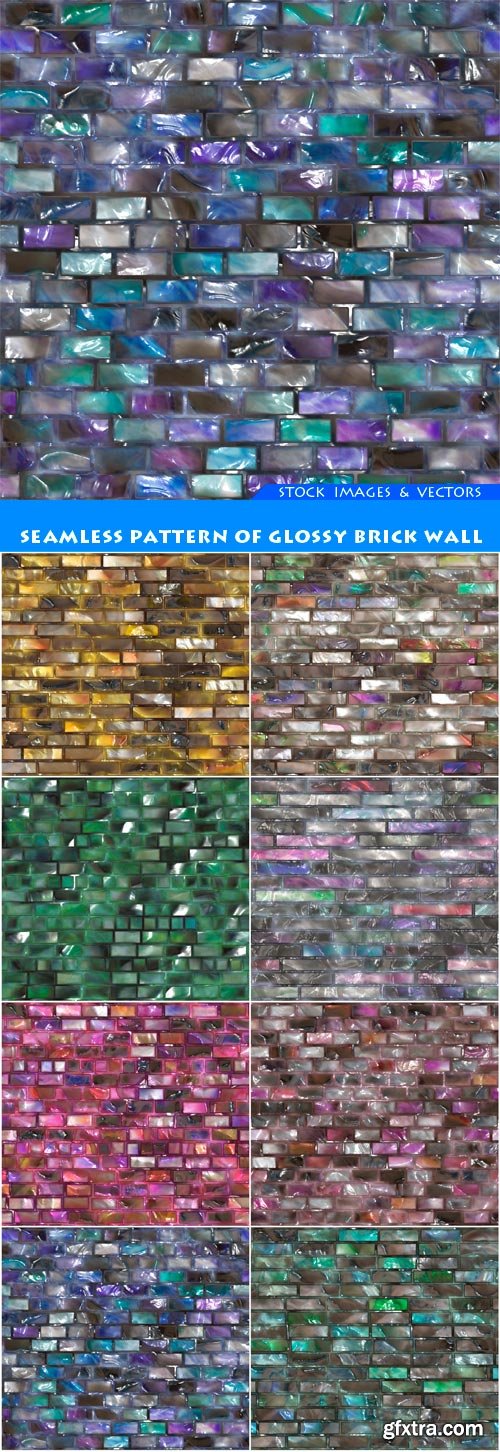 Seamless pattern of glossy brick wall 8X JPEG