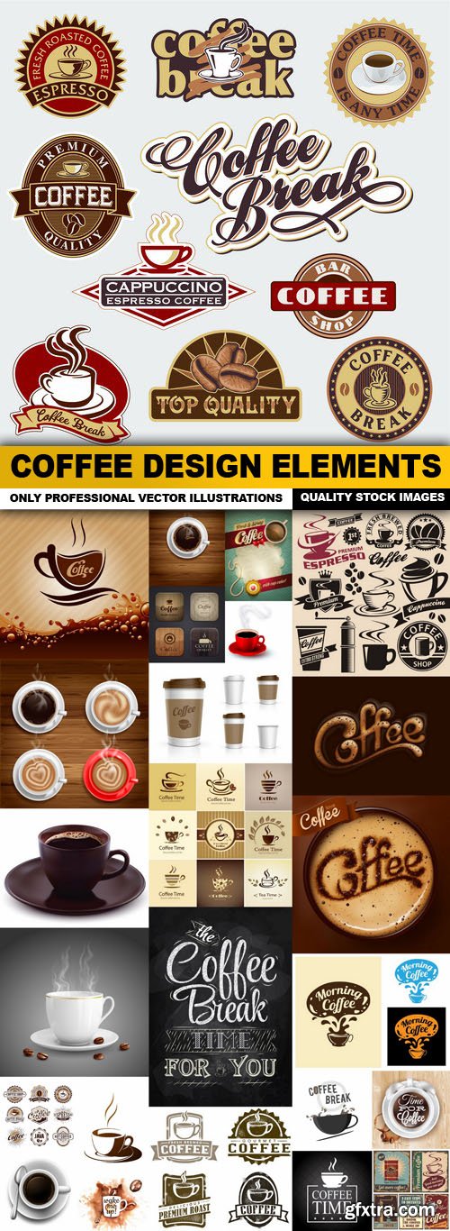 Coffee Design Elements - 25 Vector