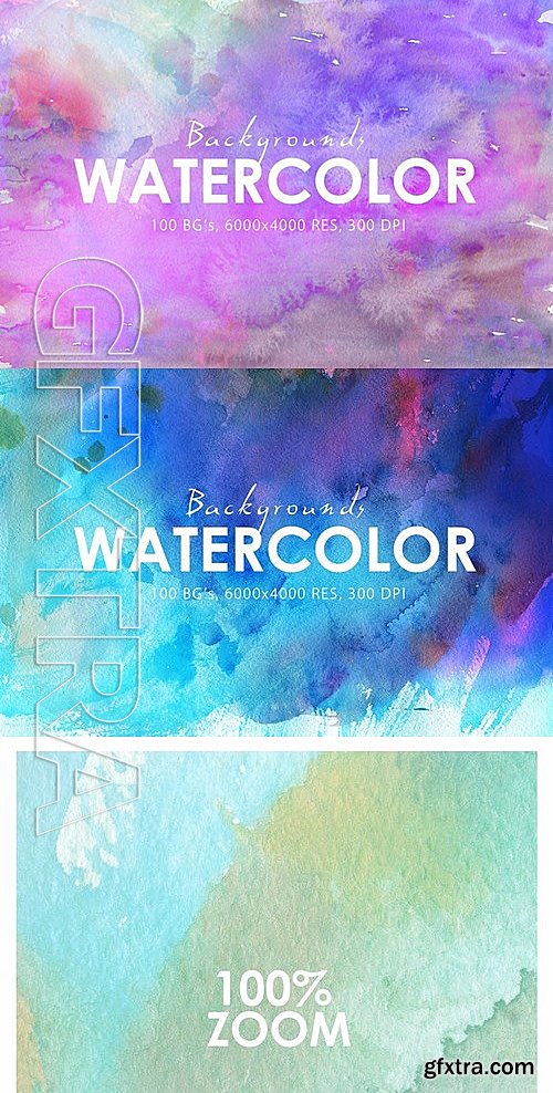 CM - 100 Watercolor Backgrounds 2 419250