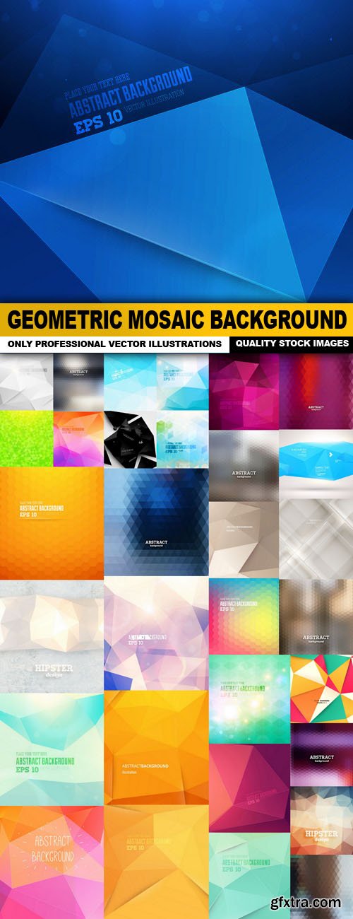 Geometric Mosaic Background - 33 Vector