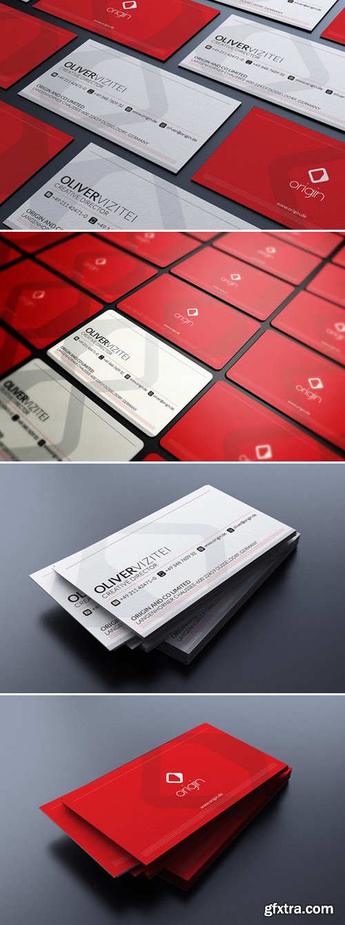 CM - Modern Red Business Card 161113