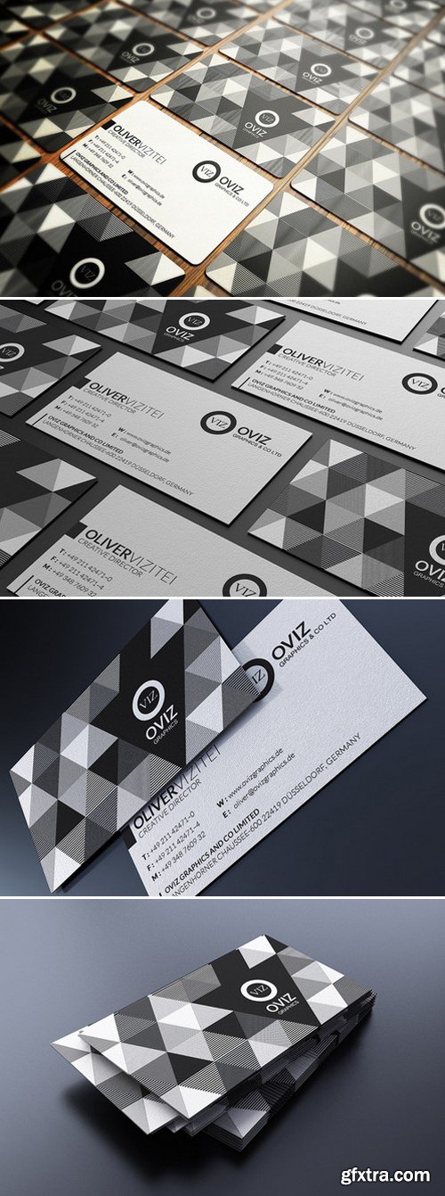 CM - Abstract Black & White Business Card 160633