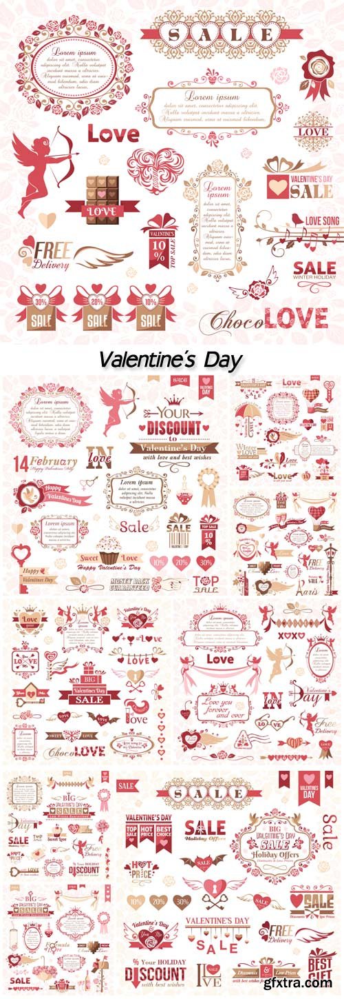 Design elements vector Valentine's Day