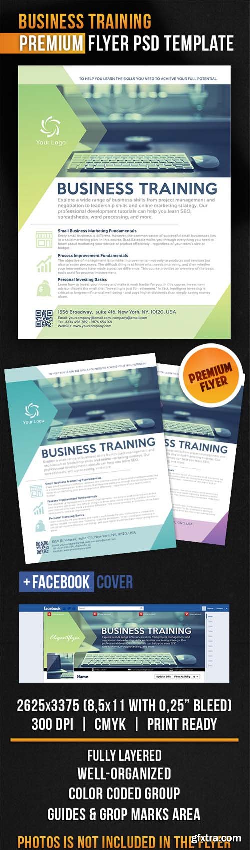 Business Training – Flyer PSD Template + Facebook Cover
