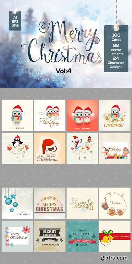 CreativeMarket Creative Christmas Bundle - Vol 4 469076