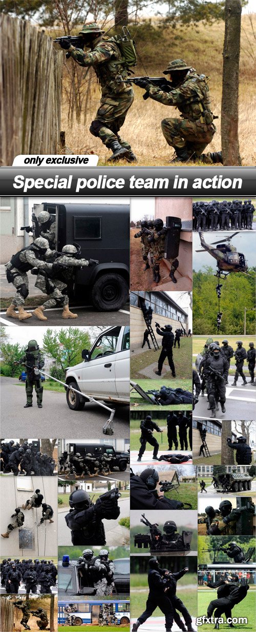 Special police team in action - 25 UHQ JPEG