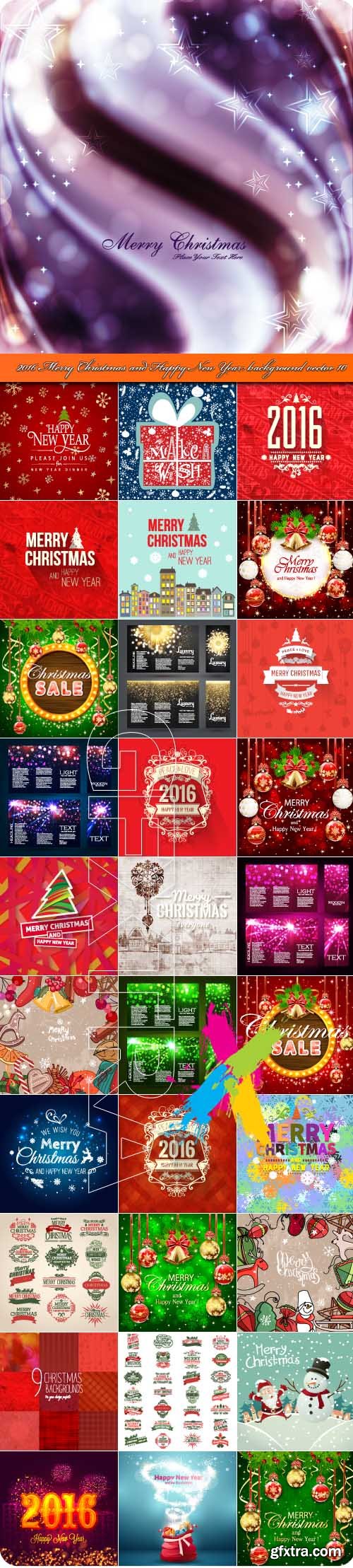 2016 Merry Christmas and Happy New Year background vector 10
