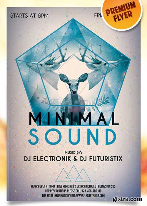 Minimal Sound – Flyer PSD Template + Facebook Cover