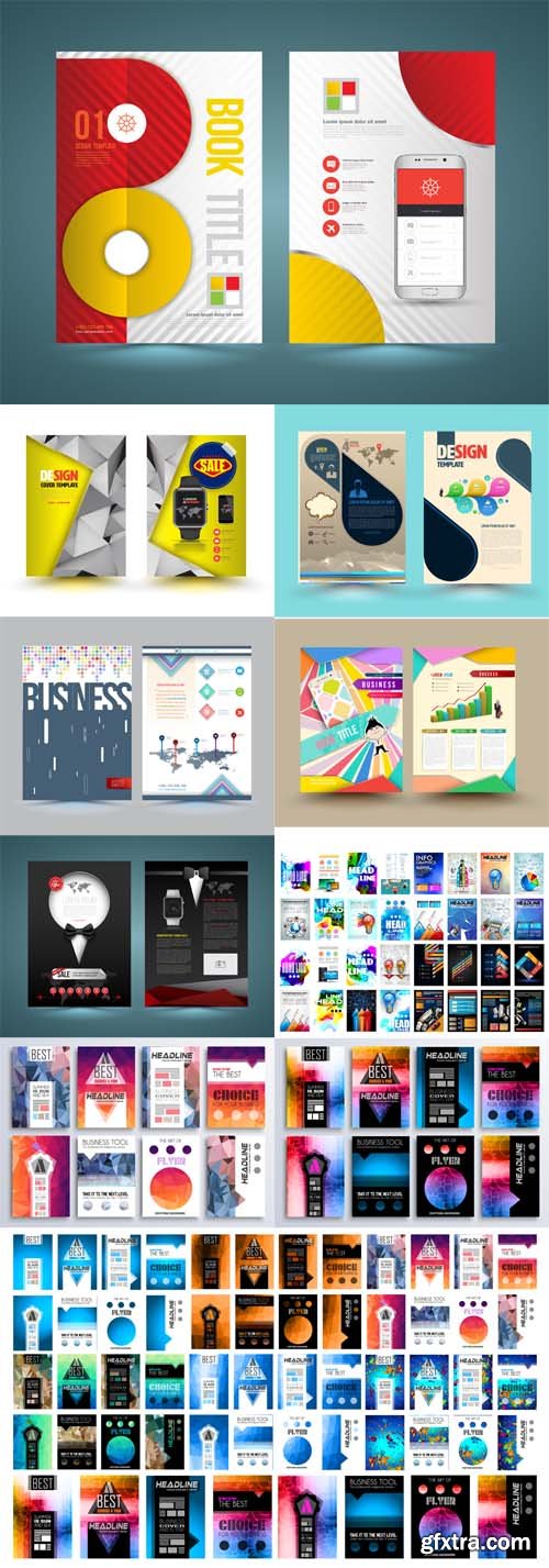 10 Brochure Vector Cover Templates Set