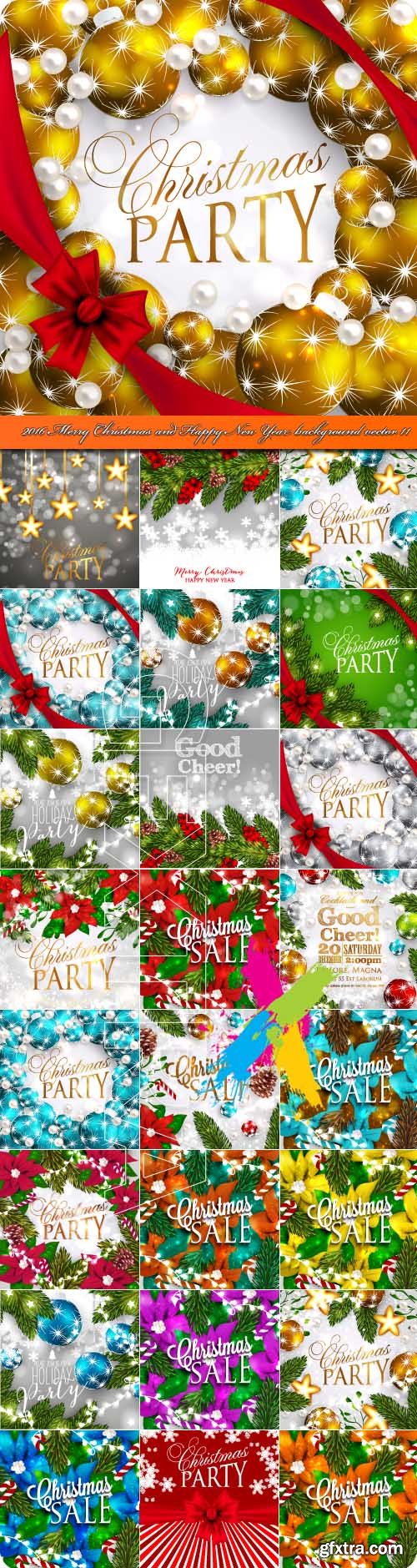 2016 Merry Christmas and Happy New Year background vector 11