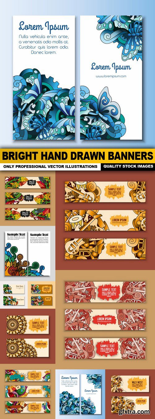 Bright Hand Drawn Banners - 10 Vector