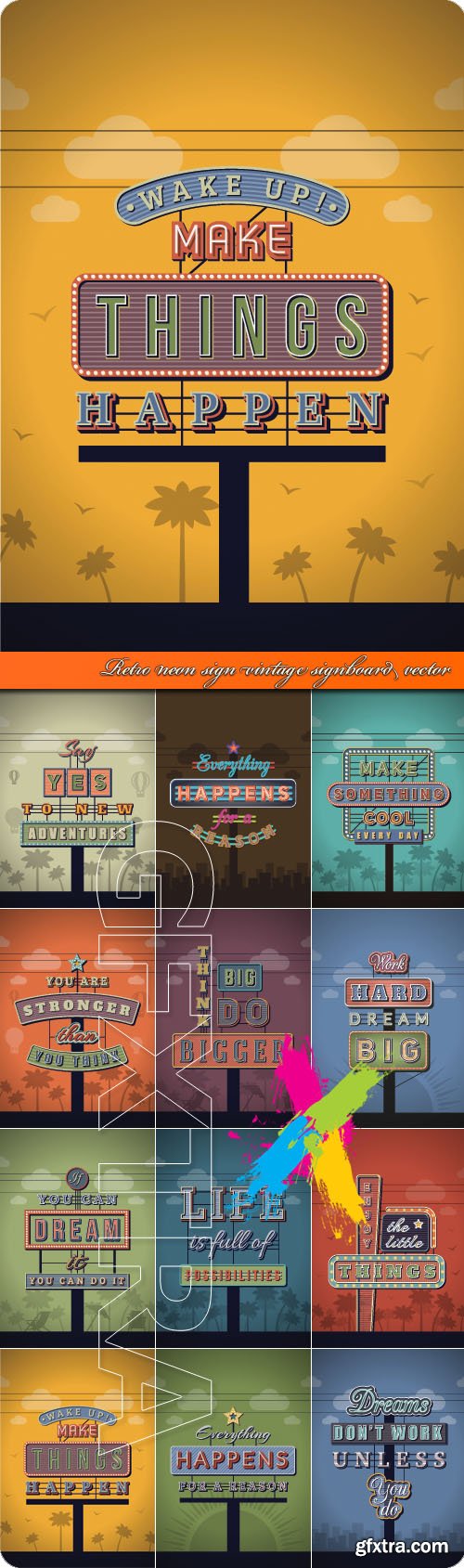 Retro neon sign vintage signboard vector