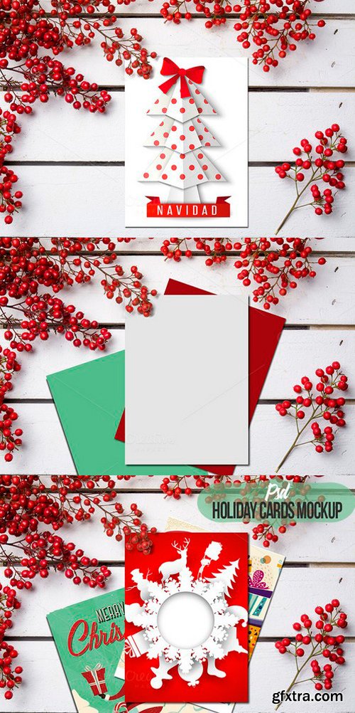 CM - Xmas mockup greeting card psd 454133