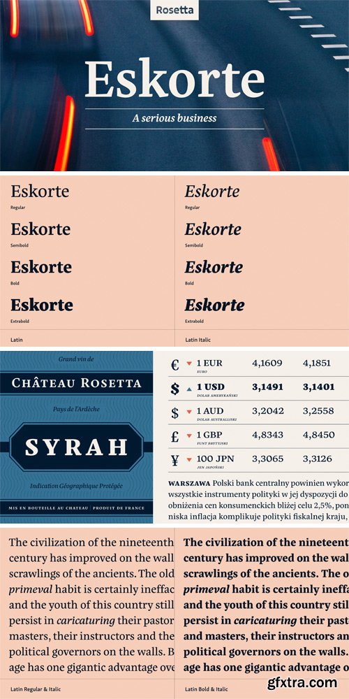 Eskorte Font Family (+Eskorte Arabic)