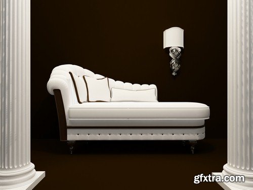 Luxurious white sofa