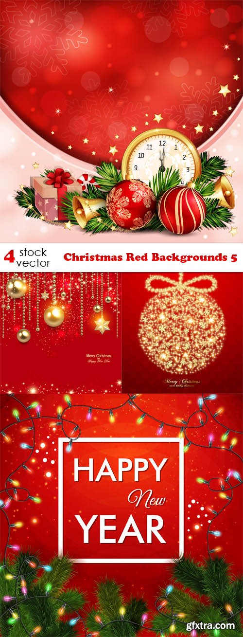 Vectors - Christmas Red Backgrounds 5