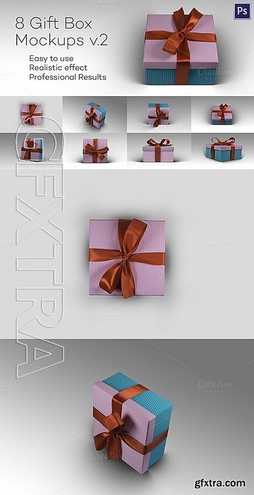 CM - 8 Photorealistic Gift Box Mockps v2 474082