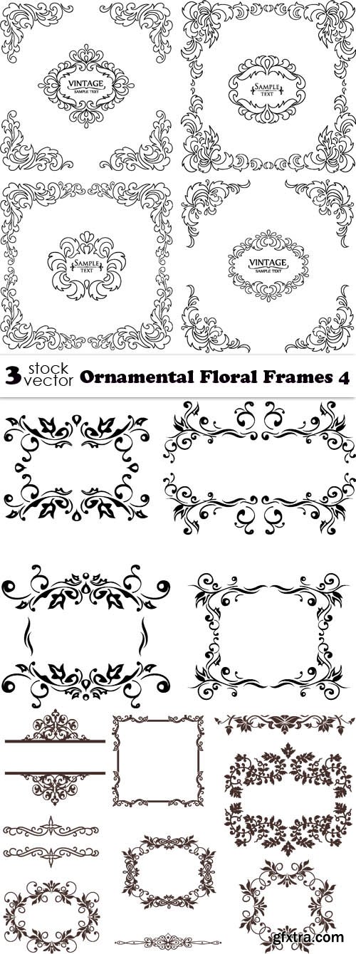 Vectors - Ornamental Floral Frames 4