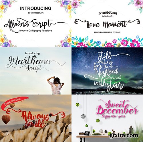 Creativemarket Sweet December FONT Bundle 474200