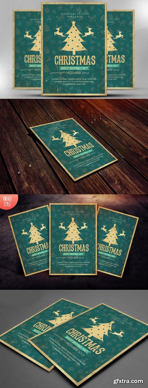 CM - Vintage Christmas Flyer Template 414025