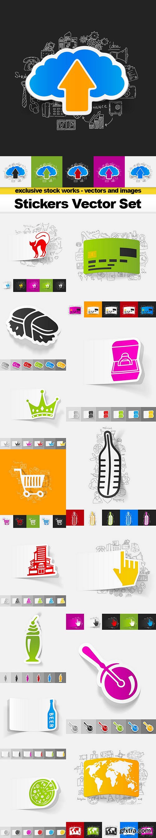 Stickers Vector Set - 15xEPS