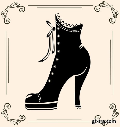 Collection of vector illustration picture retro girl male female male fashion an accessory 25 EPS