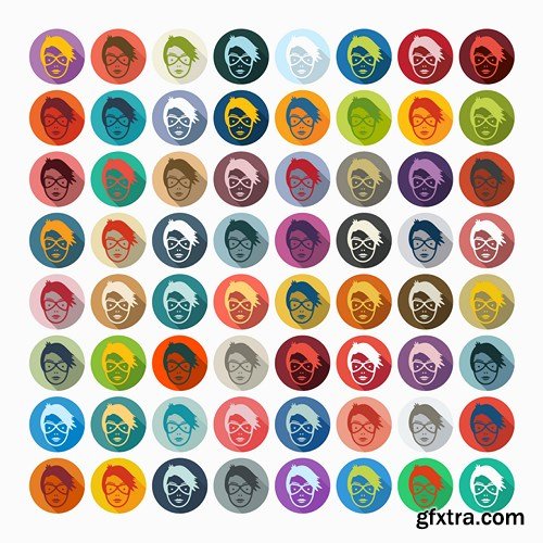 Multicolored  Icons Set - 8xEPS