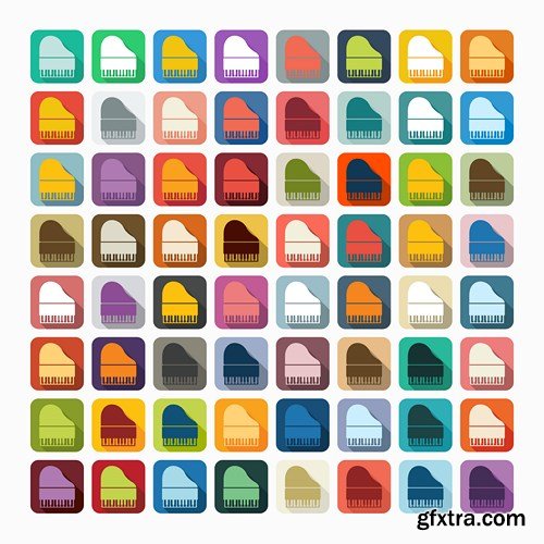 Multicolored  Icons Set - 8xEPS