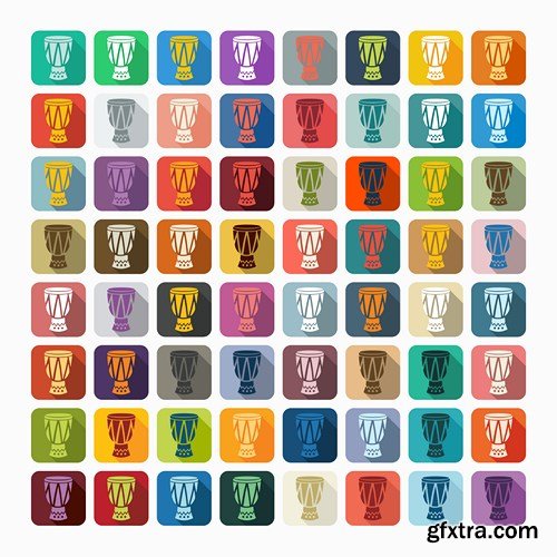 Multicolored  Icons Set - 8xEPS